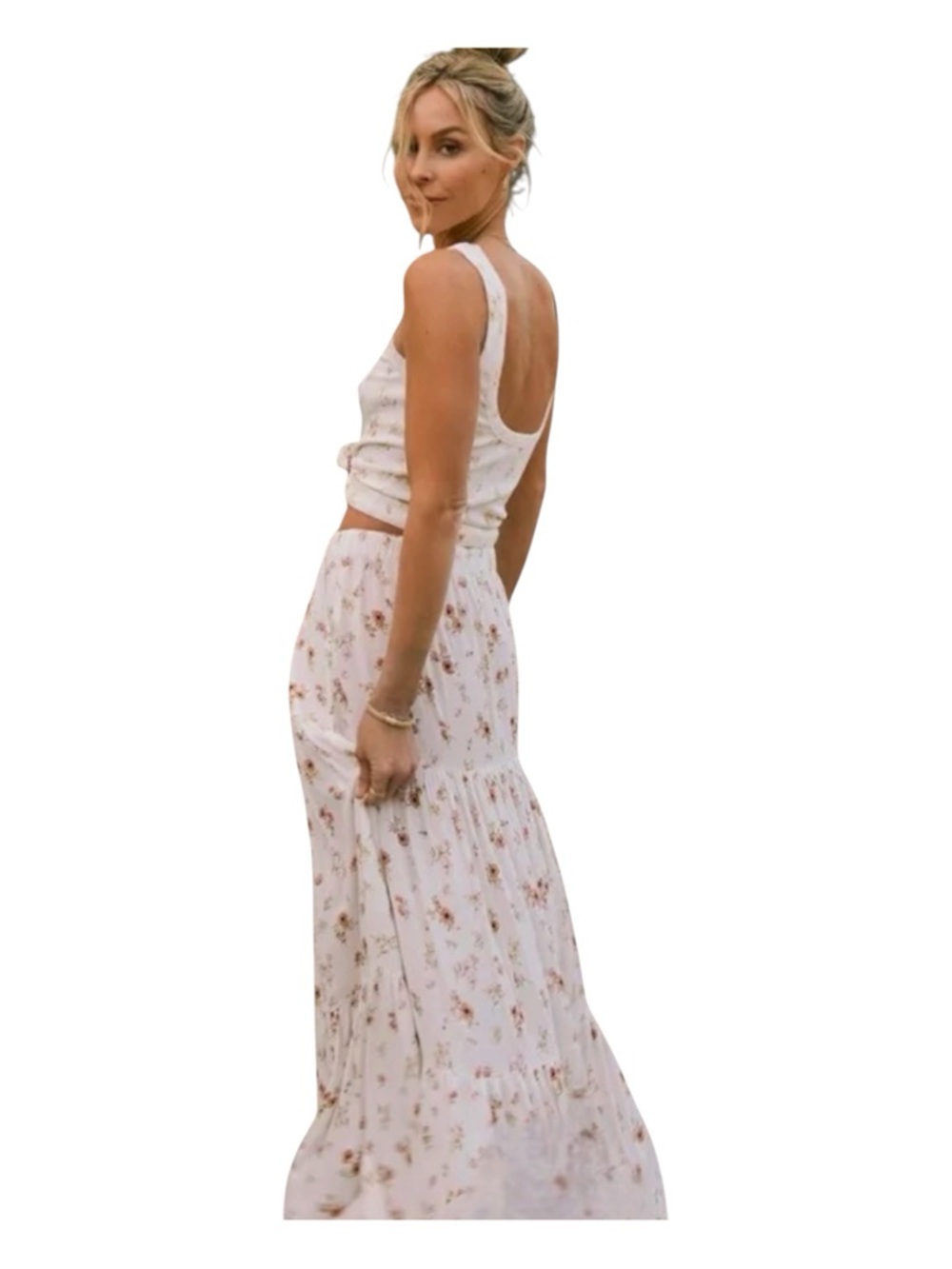 Mary Lawless Lee X Splendid Floral Maxi Tiered Skirt. Large, NWT - Picture 4 of 8